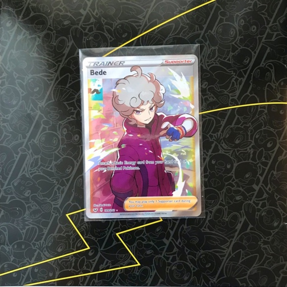 Bede Trainer Full Art Hyper Rare Authentic Pokemon Card #199/202